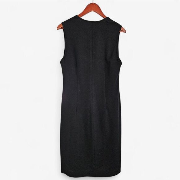 Vintage Donna Karan DKNY ILGWU Wool Sleeveless Minimalist Wrap Vest Dress 12 - Picture 2 of 11